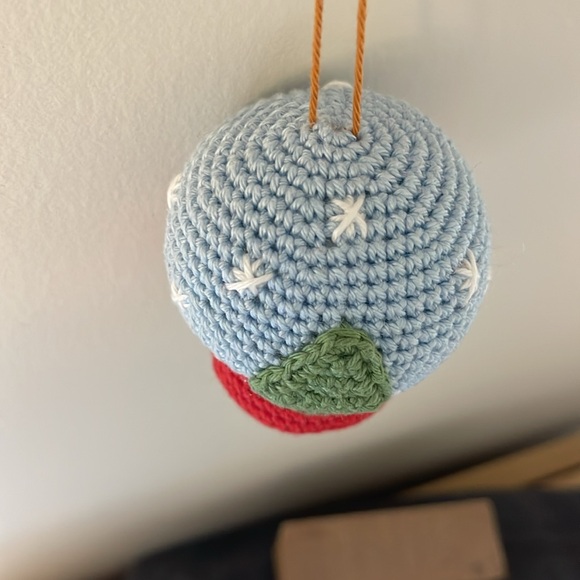 Handcrafted Snowglobe Christmas Ornament Crochet Holiday Seasonal Decor Snow - Picture 5 of 9